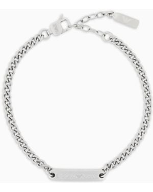Emporio Armani Stainless Steel Id Bracelet - White