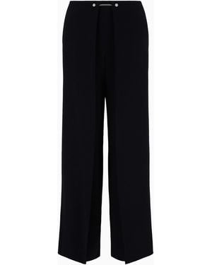 Emporio Armani Trousers With Piercing Closure - Black