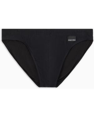 Emporio Armani Edition Swim Briefs With Logo Patch - Black