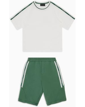 Emporio Armani T-Shirt And Bermuda Shorts Set - Green