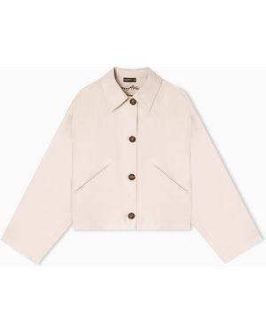Emporio Armani Pima Cotton Gabardine Blouson - Natural