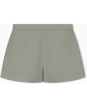 Emporio Armani Viscose-Blend Shorts - Grey