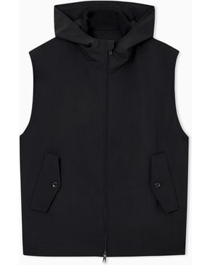 Emporio Armani Hooded Sleeveless Jacket - Black