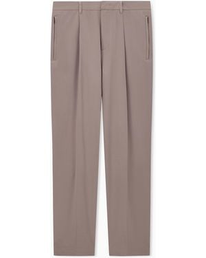 Emporio Armani Pantalón Essential De Corte Regular En Sarga De Viscosa - Marrón