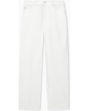 Emporio Armani Five-Pocket Trousers Garment-Dyed Corduroy Regular Fit - White