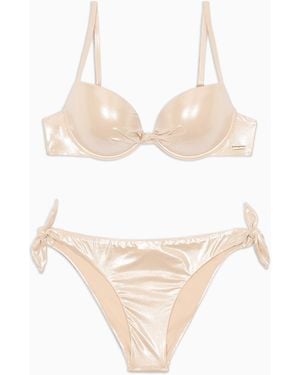 Emporio Armani Asv Bikini Mit Push-Up-Oberteil Aus Recyceltem Foliengewebe - Weiß