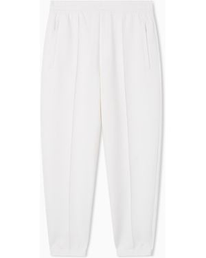 Emporio Armani Double-Jersey Joggers With Embroidered Micro Eagle - White