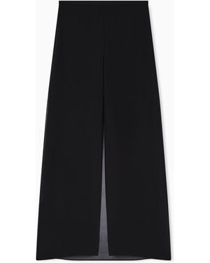 Emporio Armani Technical Georgette Culottes - Black
