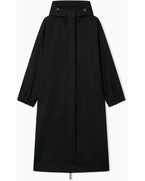 Emporio Armani Hooded Trench Coat - Black