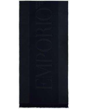 Emporio Armani Logo Scarf - Blue