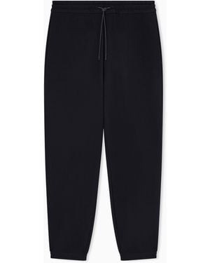 Emporio Armani Lyocell Interlock Joggers - Blue