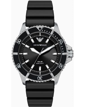 Emporio Armani Rubber Strap Watches - Black