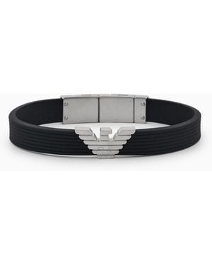 Emporio Armani Bracciale Con Piastrina - Nero