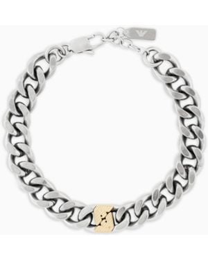 Emporio Armani Two-Tone Stainless Steel Chain Bracelet - White