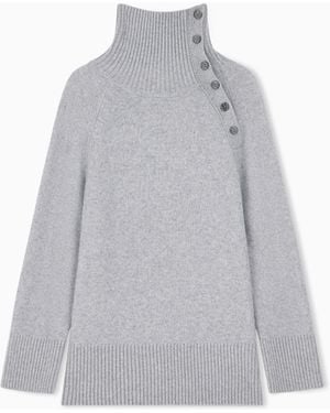 Emporio Armani Pullover Aus Schurwolle Und Yakwolle Der Capsule Signature - Grau
