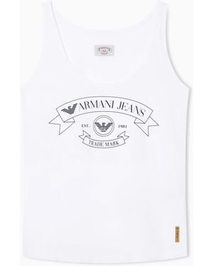 Emporio Armani Armani Jeans Printed Jersey Tank Top - White