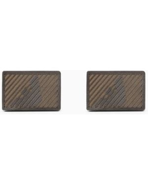 Emporio Armani Two-Tone Stainless Steel Cuff Link - White
