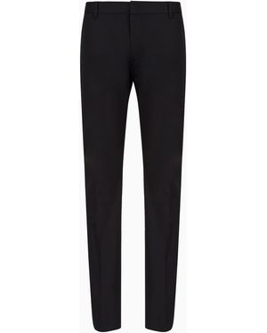 Emporio Armani Stretch-Cotton Chinos - Black