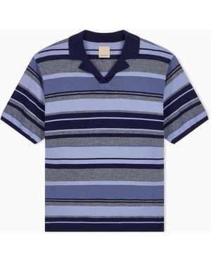Emporio Armani Knitted Polo Shirts - Blue