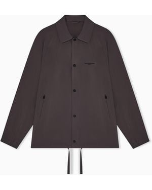 Emporio Armani Nylon Blouson With Logo Embroidery - Grey