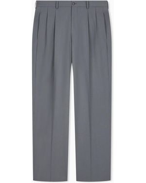 Emporio Armani Pantalón De Tela De Lana Elástica - Gris