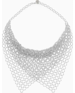 Emporio Armani Choker Necklace With Cross-Link Structure - White