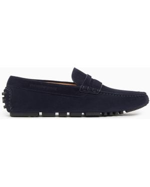 Emporio Armani Suede Driving Shoes - Blue