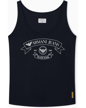 Emporio Armani Armani Jeans Printed Jersey Tank Top - Blue