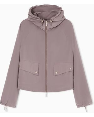 Emporio Armani Full-Zip Nylon Blouson With Hood - Purple
