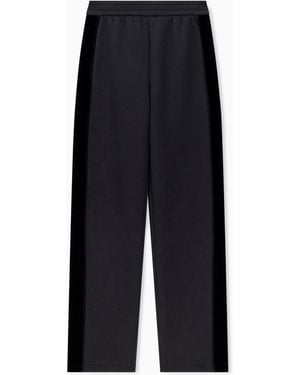 Emporio Armani Double Jersey Trousers With Chenille Tape Travel Essential - Black
