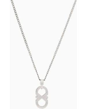 Emporio Armani Stainless Steel Pendant Necklace - Metallic