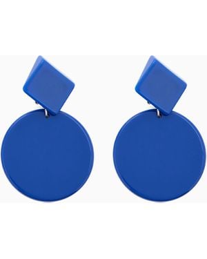 Emporio Armani Maxi-Ohrhänger Mit Rundem Design - Blau