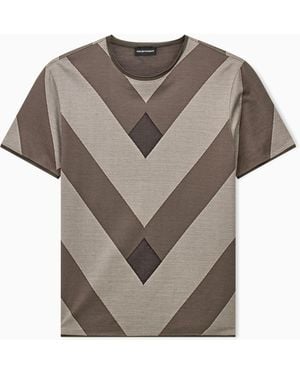Emporio Armani Jersey Jacquard T-Shirt - Grey
