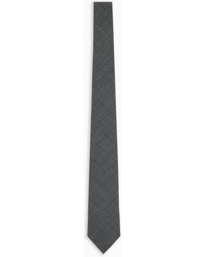 Emporio Armani Virgin-Wool Canvas Tie - White