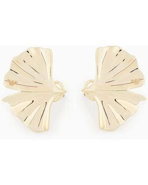 Emporio Armani Tone Brass Stud Earrings - White