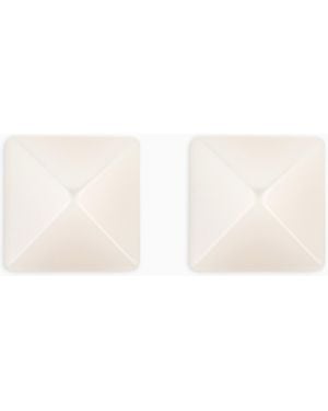 Emporio Armani Oversize Square Faceted Earrings - White