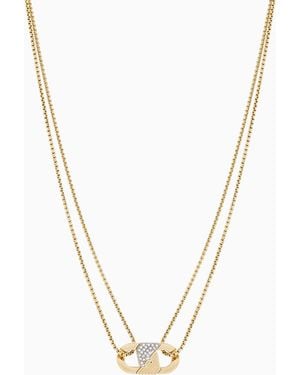 Emporio Armani Tone Stainless Steel Id Necklace - Metallic