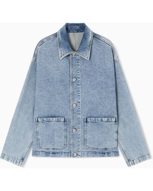Emporio Armani Icon Stretch Drill Jacket - Blue