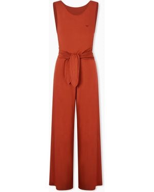 Emporio Armani Jersey Beachwear Jumpsuit - Red