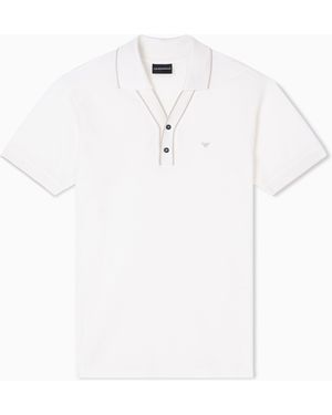 Emporio Armani Piqué Polo Shirt With Contrasting Edges - White