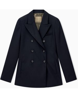 Emporio Armani Double-Breasted Blazer Capsule Boteh - Blue