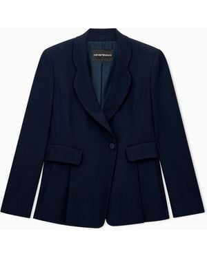 Emporio Armani Single-Breasted Blazer - Blue
