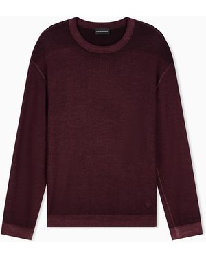 Emporio Armani Shaved Virgin Wool Jumper - Purple