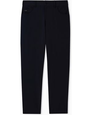 Emporio Armani J05 Regular-Fit, Stretch-Nylon Twill Trousers - Blue