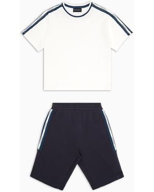 Emporio Armani T-Shirt And Bermuda Shorts Set - Blue