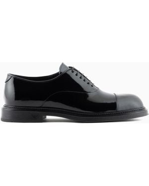 Emporio Armani Patent Leather Lace-Ups - White