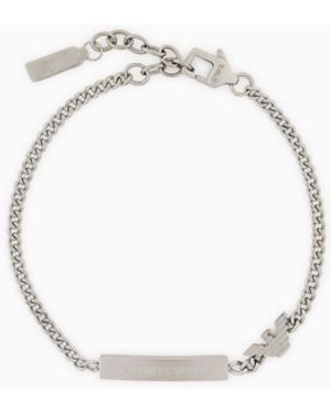 Emporio Armani Stainless Steel Id Bracelet - White