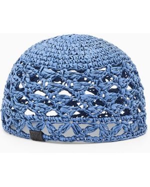 Emporio Armani Crochet Cap - Blue