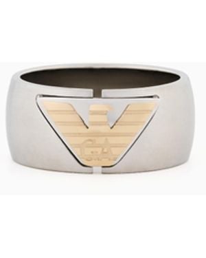 Emporio Armani Stainless Steel Band Ring - White