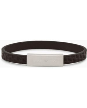 Emporio Armani Leather Id Bracelet - White